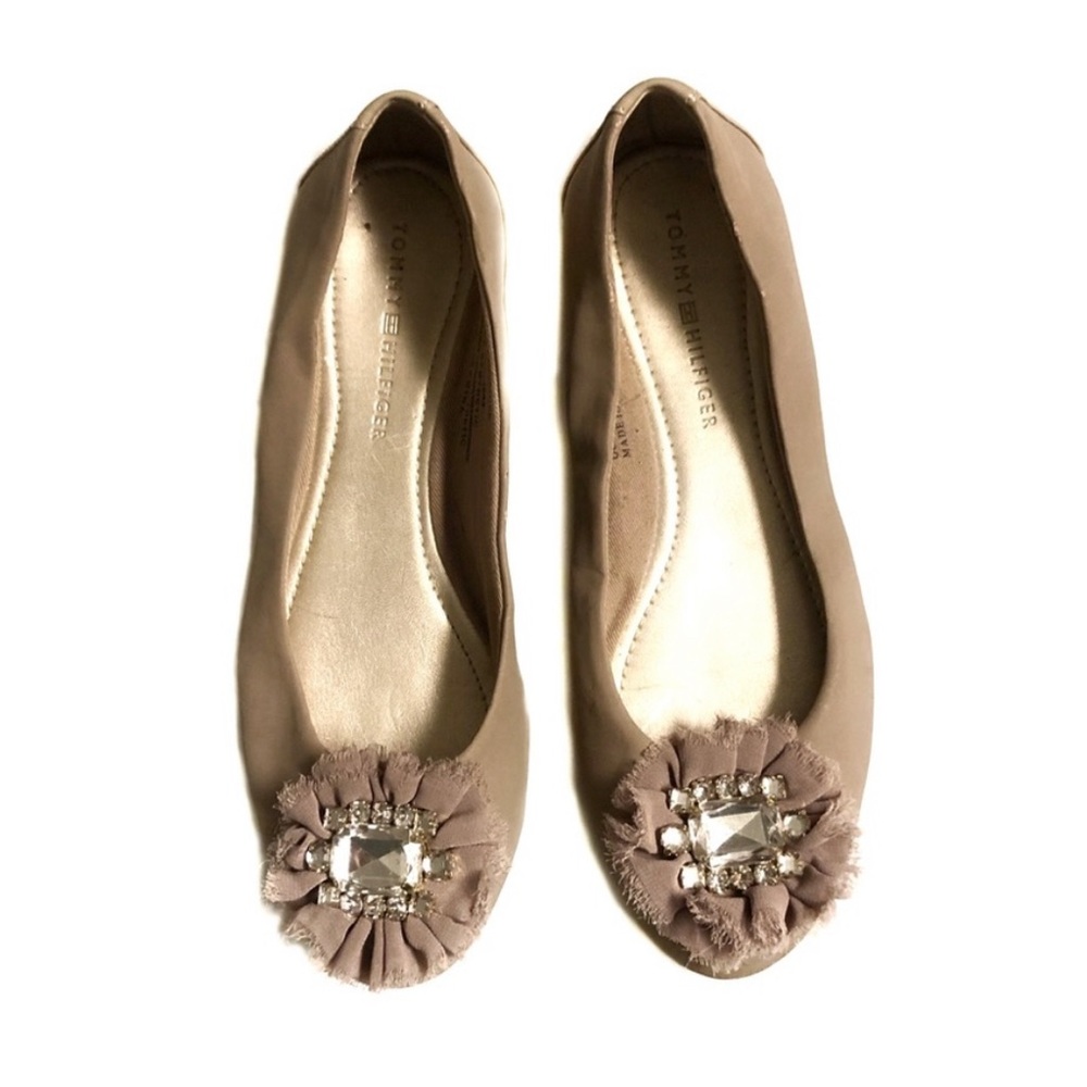 Tommy Hilfiger Suede Ballet Embellished  Flats